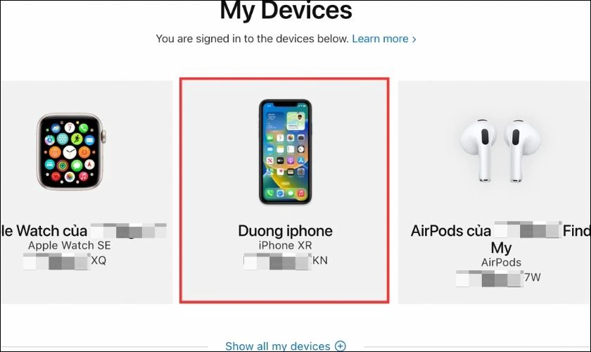 Nhấn chọn v&agrave;o thiết bị iPhone để kiểm tra ng&agrave;y k&iacute;ch hoạt iPhone